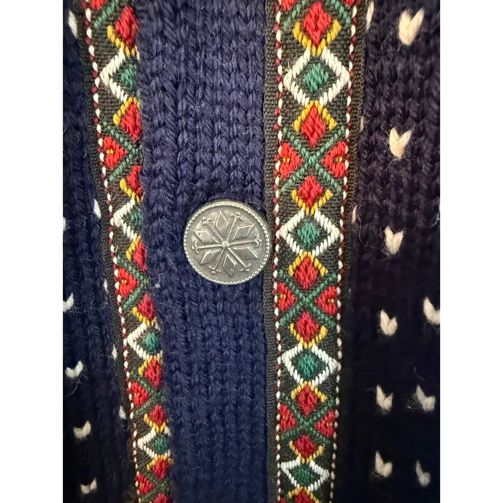 Dale of Norway Pure Wool Nordic Fair Isle Cardigan Sweater 12 M Vintage - Picture 5 of 8